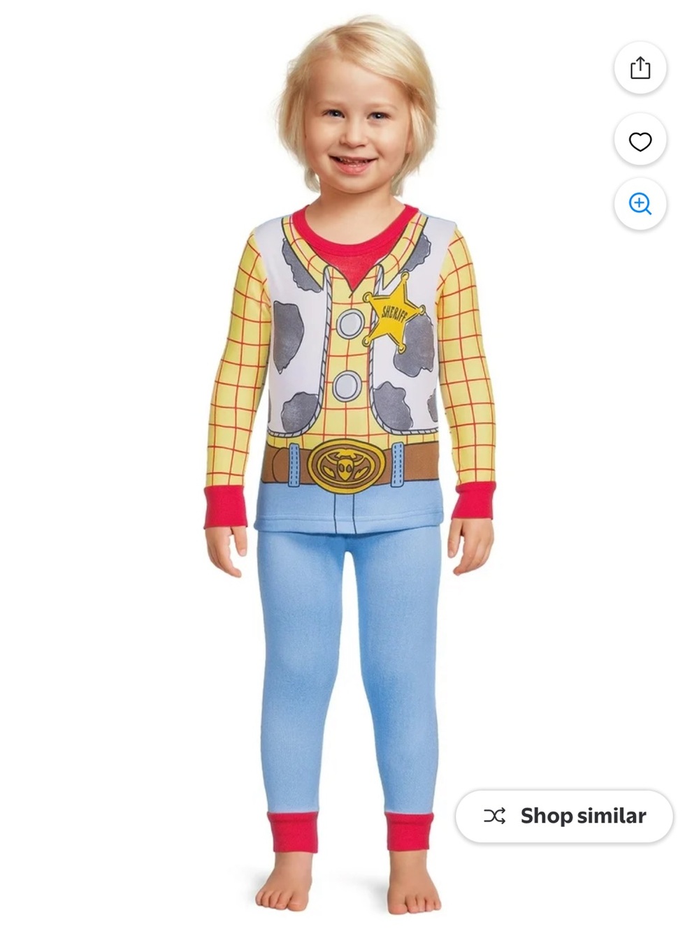 Disney Pixar Toy Story Woody - Character Toddler Cosplay Sleepwear Set, 2-Piece